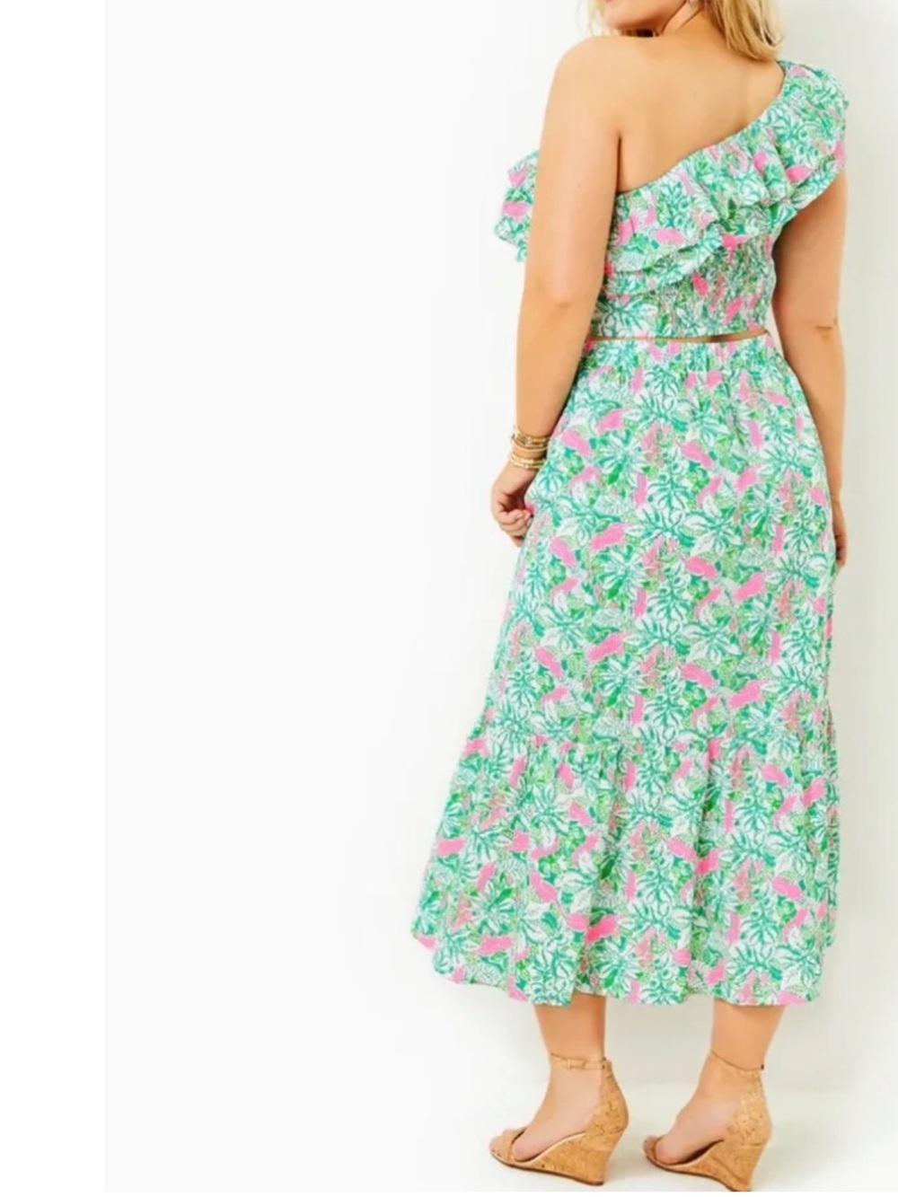 Lilly Pulitzer - NWT Size 10 Kasida Ruffle 2 Piece Crop Top Skirt Set - Picture 3 of 5